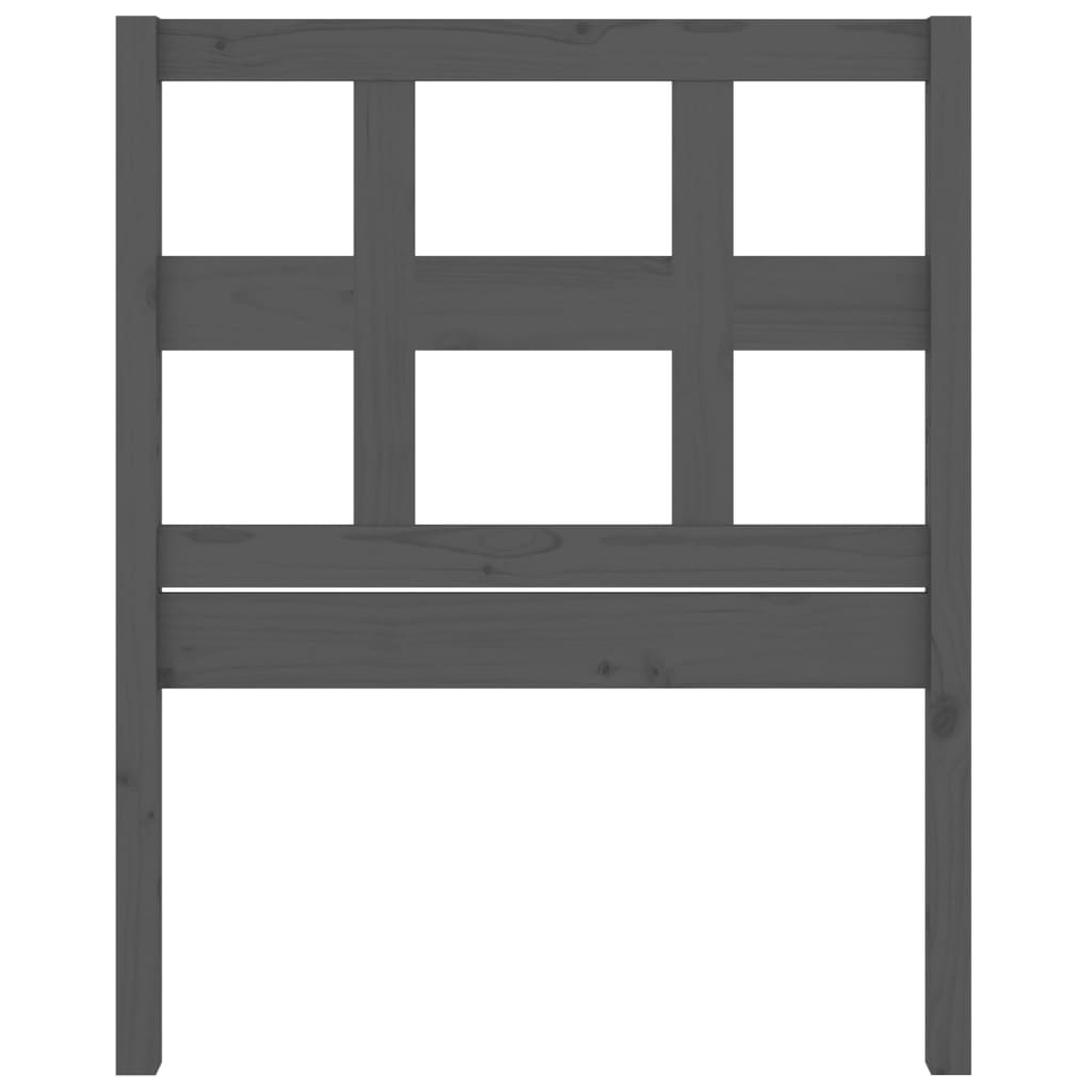 vidaXL Κεφαλάρι Κρεβατιού Γκρι 95,5 x 4 x 100 εκ από Μασίφ Ξύλο Πεύκου