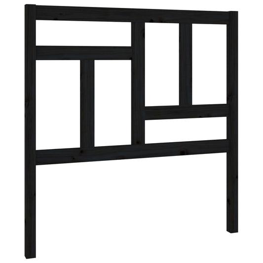vidaXL Κεφαλάρι Κρεβατιού Μαύρο 95,5 x 4 x 100 εκ. Μασίφ Ξύλο Πεύκου