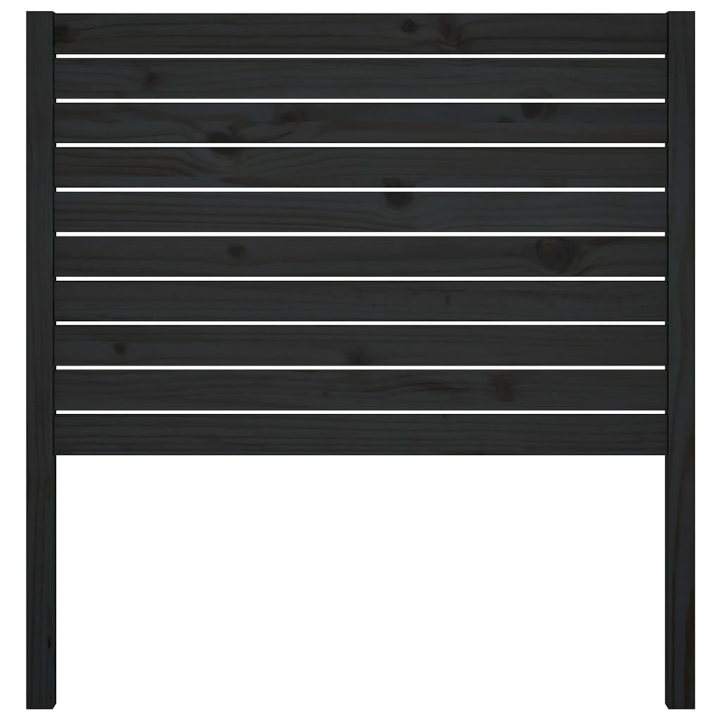 vidaXL Κεφαλάρι Κρεβατιού Μαύρο 81 x 4 x 100 εκ. από Μασίφ Ξύλο Πεύκου