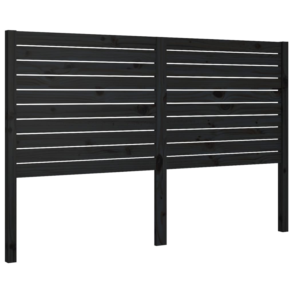vidaXL Κεφαλάρι κρεβατιού Μαύρο 141x4x100 εκ. από Μασίφ Ξύλο Πεύκου