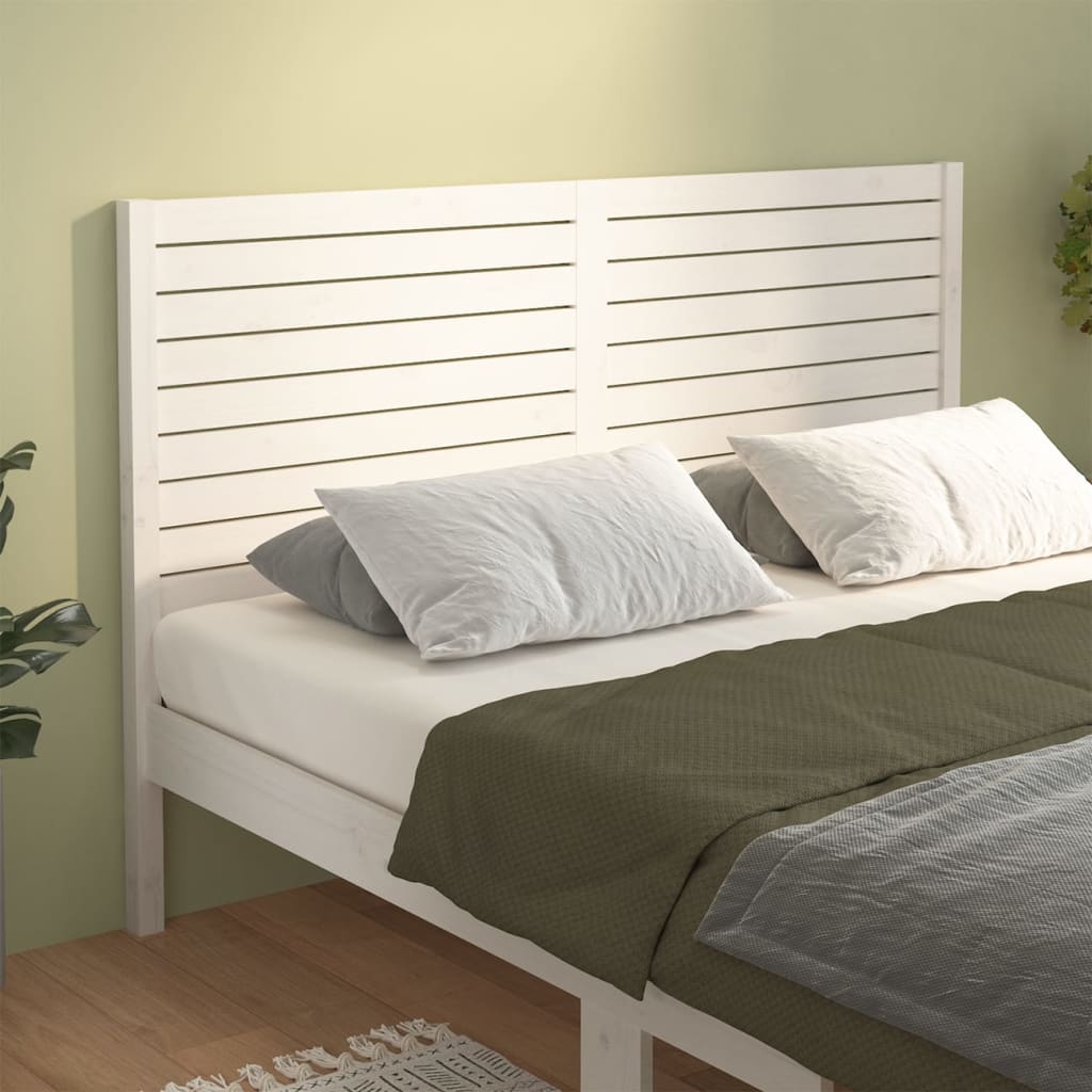 vidaXL Κεφαλάρι Κρεβατιού Λευκό 146 x 4 x 100 εκ. Μασίφ Ξύλο Πεύκου