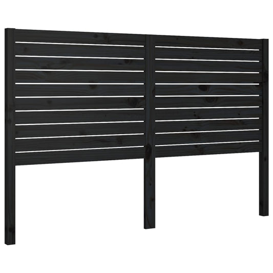 vidaXL Κεφαλάρι Κρεβατιού Μαύρο 166 x 4 x 100 εκ. Μασίφ Ξύλο Πεύκου