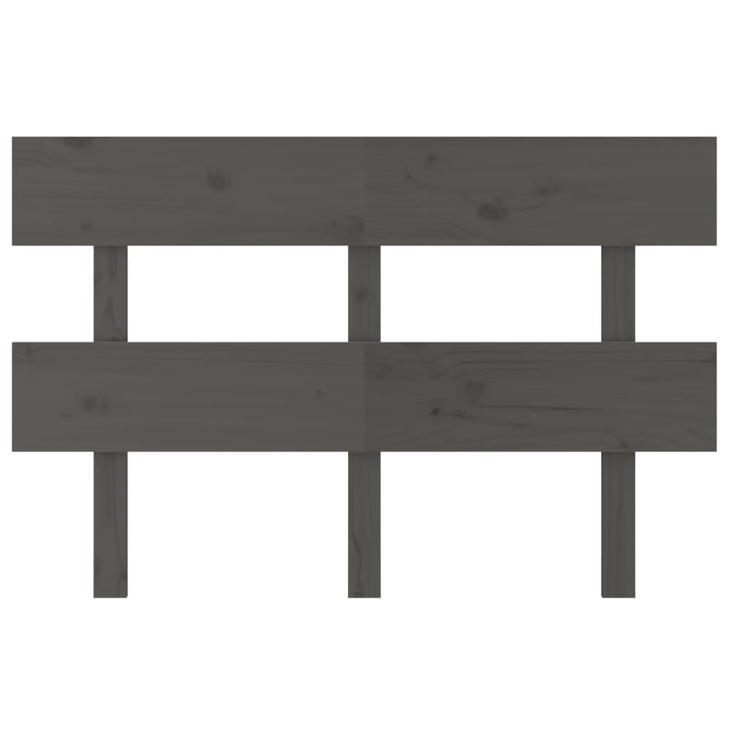 vidaXL Κεφαλάρι Κρεβατιού Γκρι 124 x 3 x 81 εκ. από Μασίφ Ξύλο Πεύκου