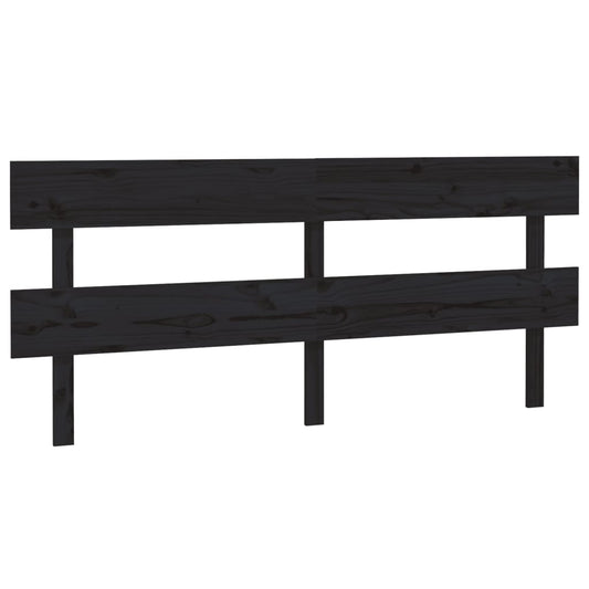 vidaXL Κεφαλάρι Κρεβατιού Μαύρο 184 x 3 x 81 εκ. Μασίφ Ξύλο Πεύκου