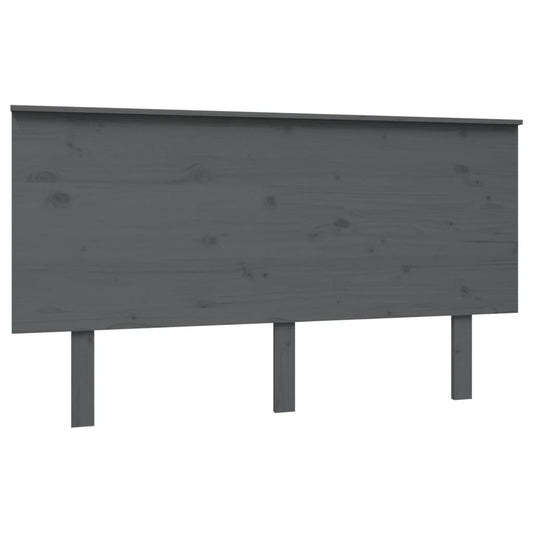 vidaXL Κεφαλάρι Κρεβατιού Γκρι 144x6x82,5 εκ. από Μασίφ Ξύλο Πεύκου