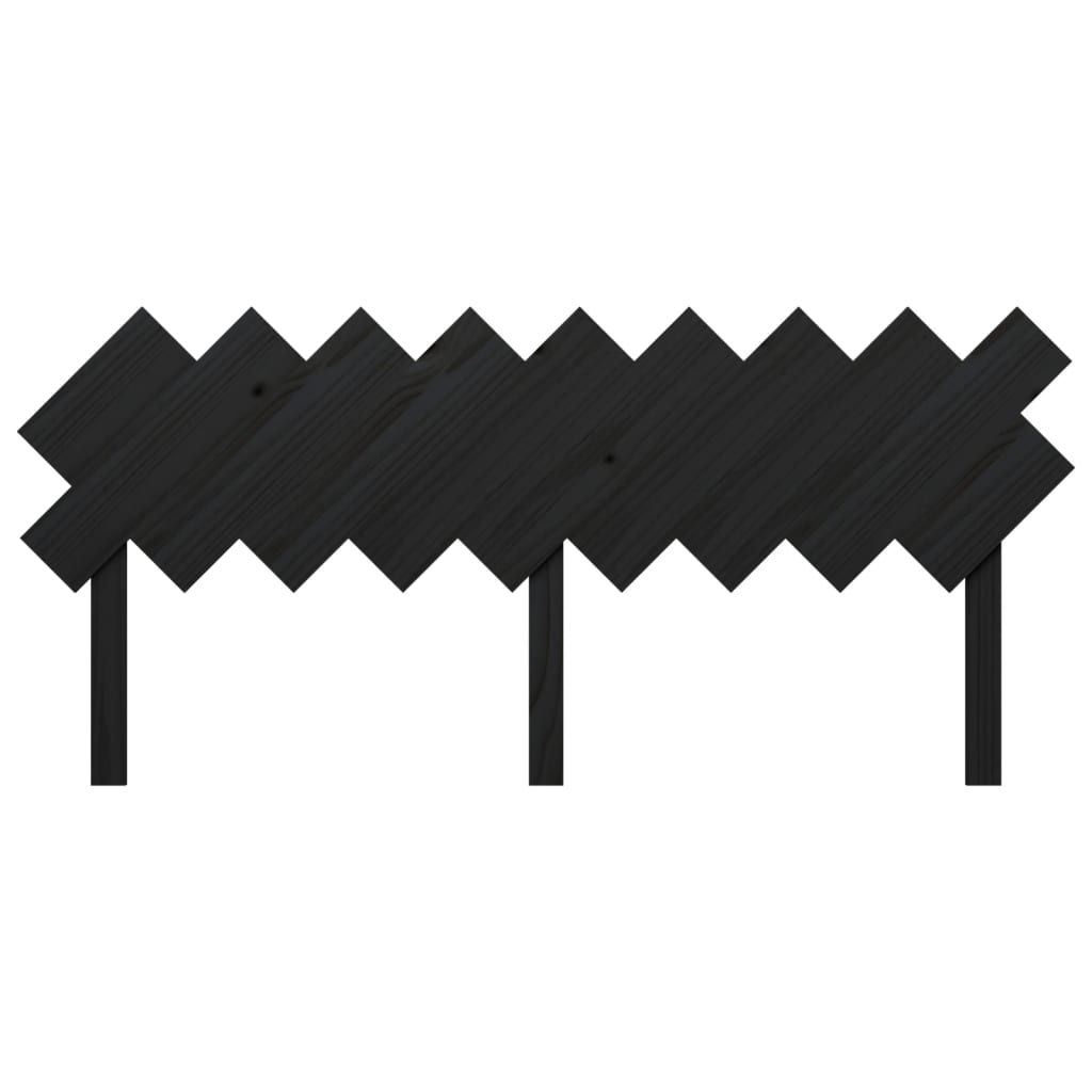 vidaXL Κεφαλάρι Κρεβατιού Μαύρο 178x3x80,5 εκ. Μασίφ Ξύλο Πεύκου