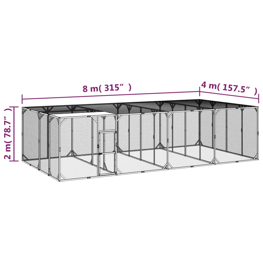 vidaXL Κοτέτσι 800x400x200 εκ. από Μασίφ Εμποτισμένο Ξύλο Πεύκου