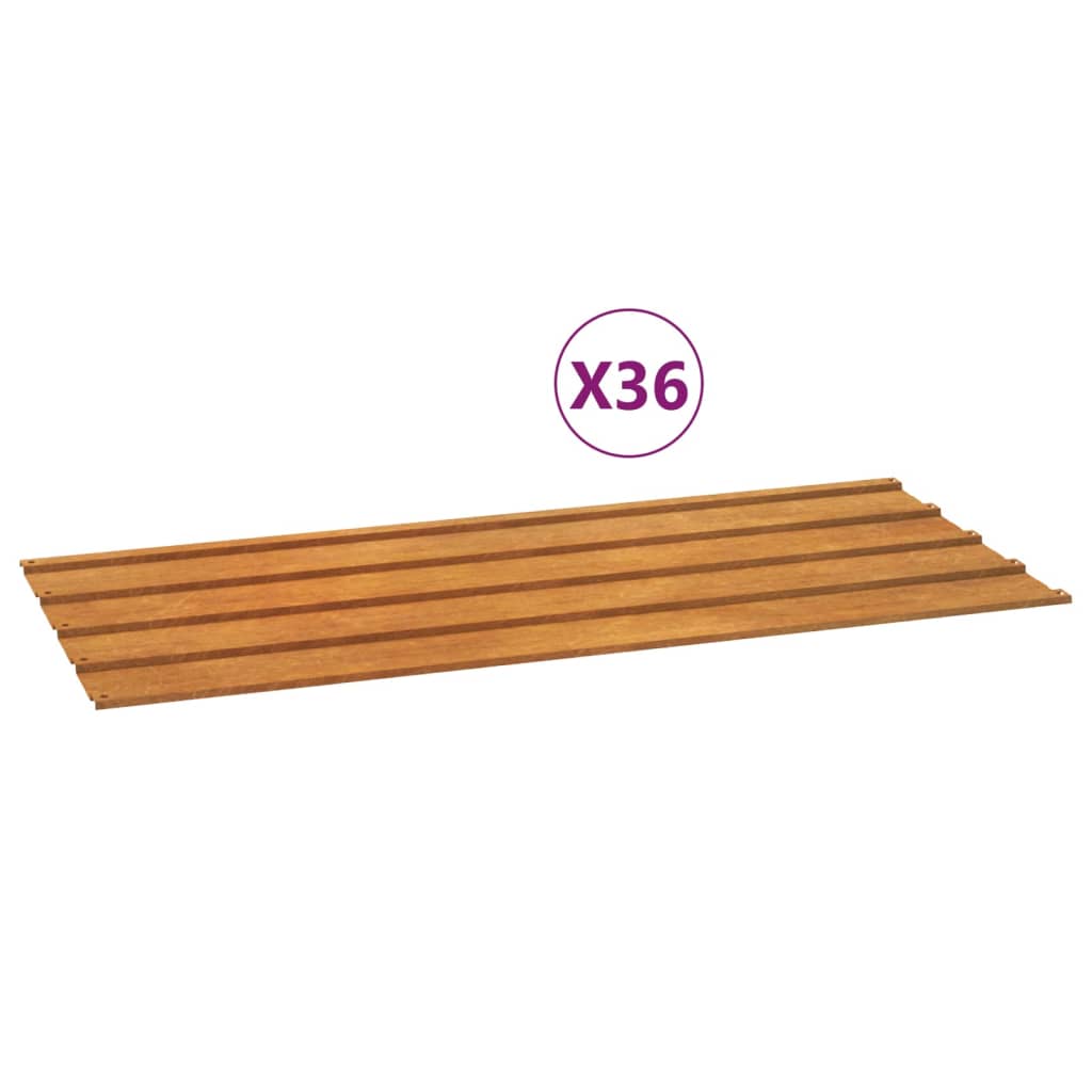 vidaXL Πάνελ Οροφής 36τεμ. Σκουριασμ. 100x44εκ Ατσάλι Σκληρ. στον Αέρα