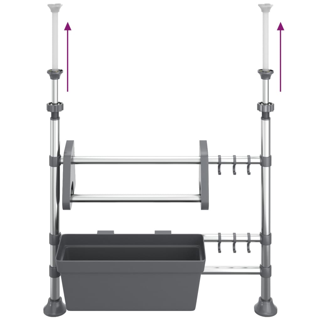 vidaXL Οργανωτής Κουζίνας Ρυθμιζόμενος Αλουμινίου