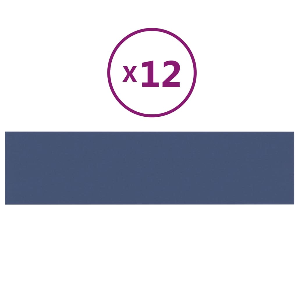 vidaXL Πάνελ Τοίχου 12 τεμ. Μπλε 60 x 15 εκ. 1,08 μ² Υφασμάτινα