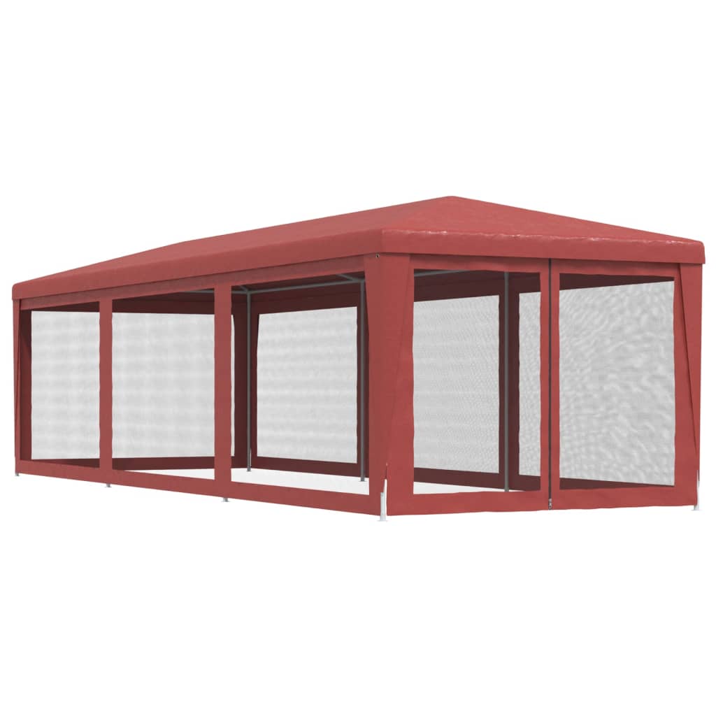 vidaXL Τέντα Εκδηλώσεων με 8 Τοιχώματα με Δίχτυ Κόκκινη 3x9 μ. HDPE