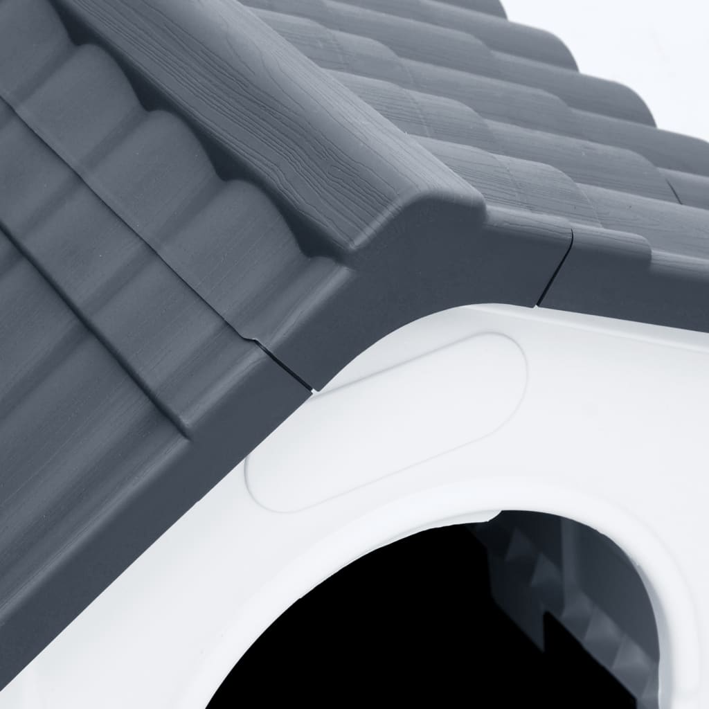 vidaXL Σπιτάκι Σκύλου Γκρι 57x68x66 εκ. από Πολυπροπυλένιο