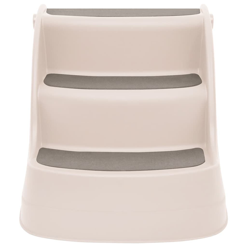 vidaXL Σκάλα Σκύλου 3 Επιπέδων Πτυσσόμενη Κρεμ 50x38x38 εκ. Πλαστικό