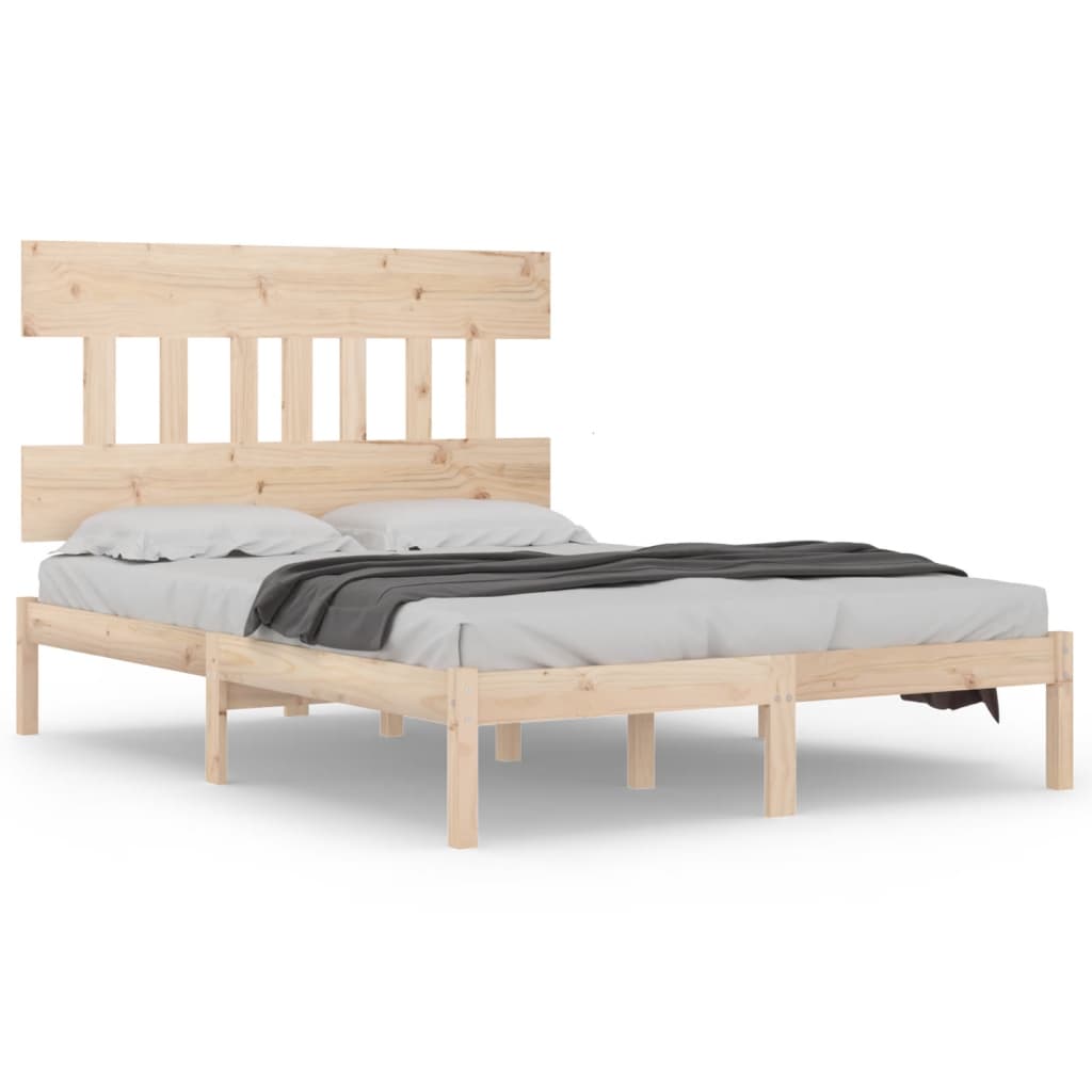 vidaXL Πλαίσιο Κρεβατιού 150 x 200 εκ. Μασίφ Ξύλο King Size