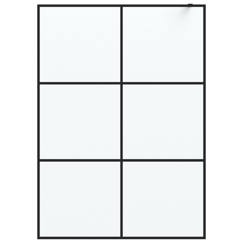 vidaXL Διαχωριστικό Ντουζιέρας με Αμμοβολή Μαύρο 140x195 εκ. Γυαλί ESG