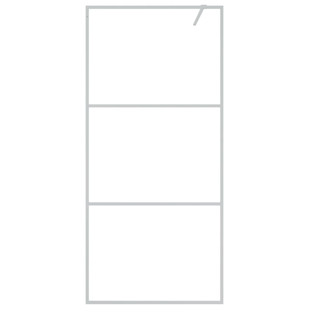 vidaXL Διαχωριστικό Ντουζιέρας Ασημί 90 x 195 εκ. Διάφανο Γυαλί ESG