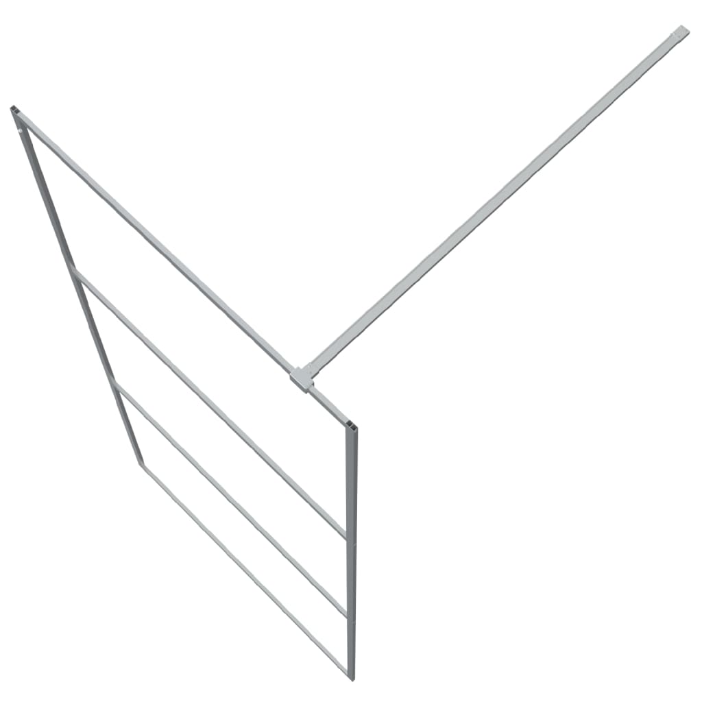 vidaXL Διαχωριστικό Ντουζιέρας Ασημί 90 x 195 εκ. Διάφανο Γυαλί ESG