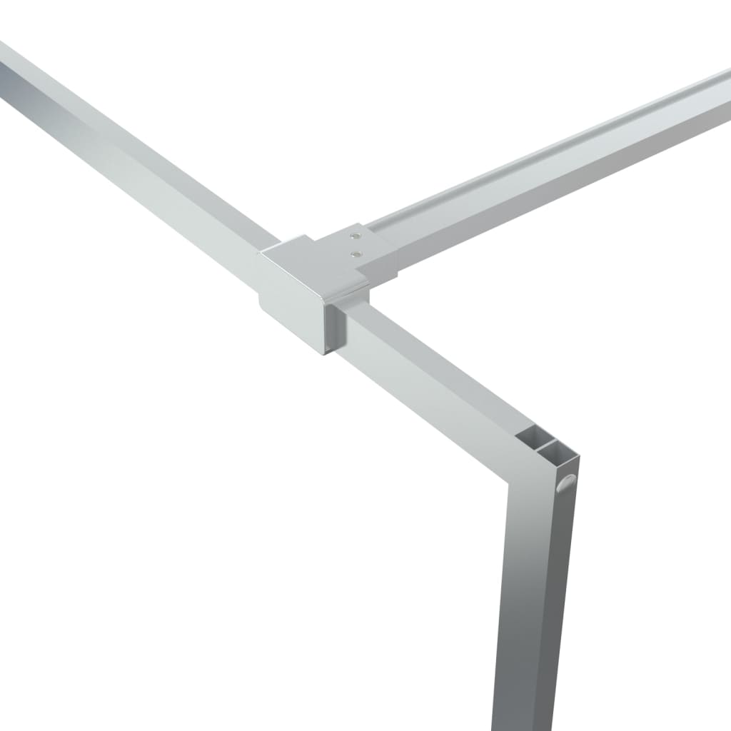 vidaXL Διαχωριστικό Ντουζιέρας Ασημί 90 x 195 εκ. Διάφανο Γυαλί ESG