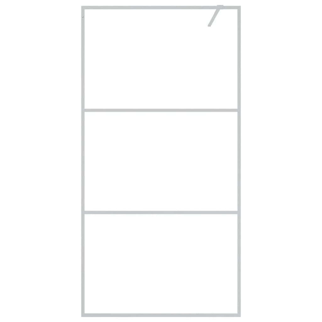 vidaXL Διαχωριστικό Ντουζιέρας με Αμμοβολή Ασημί 100x195 εκ. Γυαλί ESG