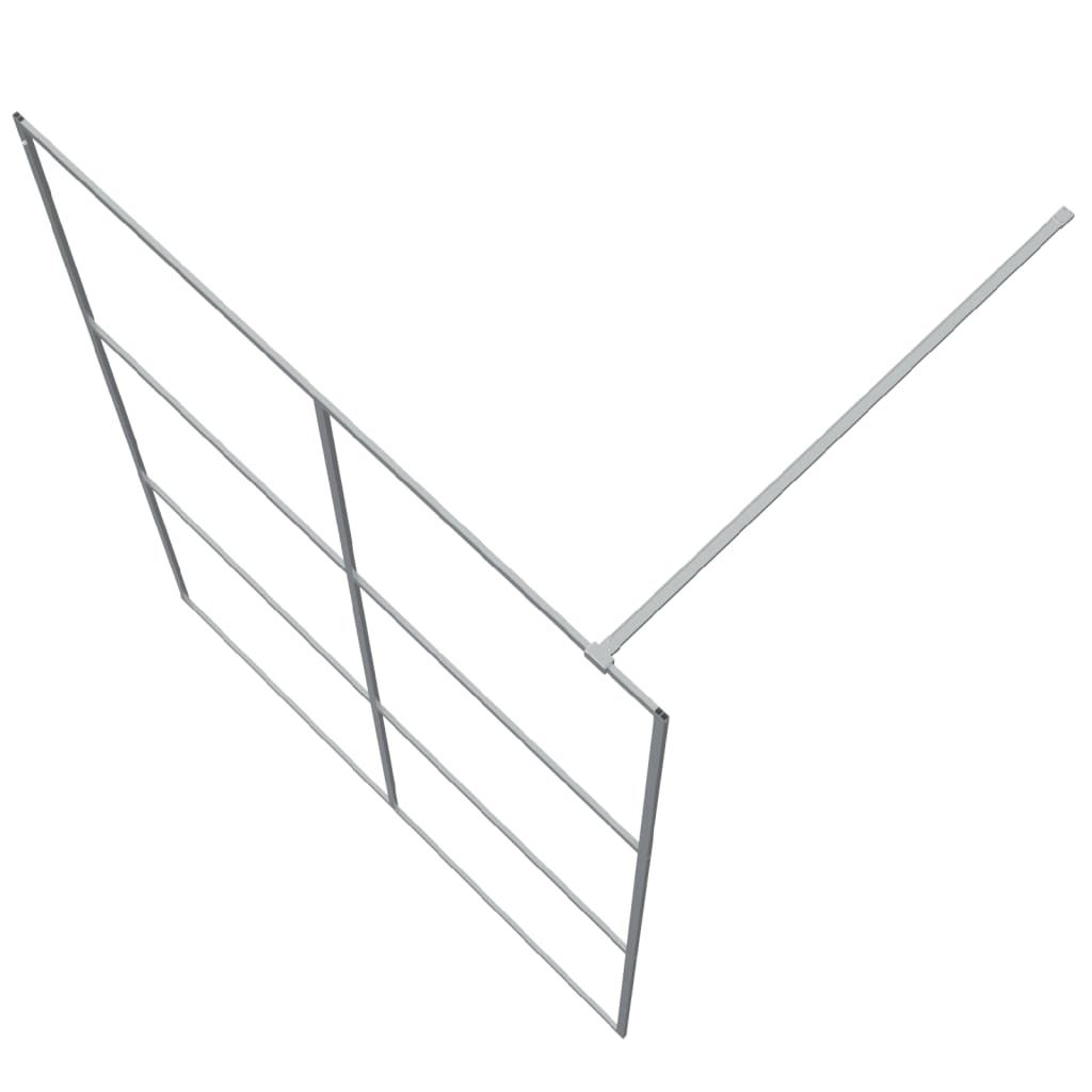 vidaXL Διαχωριστικό Ντουζιέρας Ασημί 140 x 195 εκ. Διάφανο Γυαλί ESG