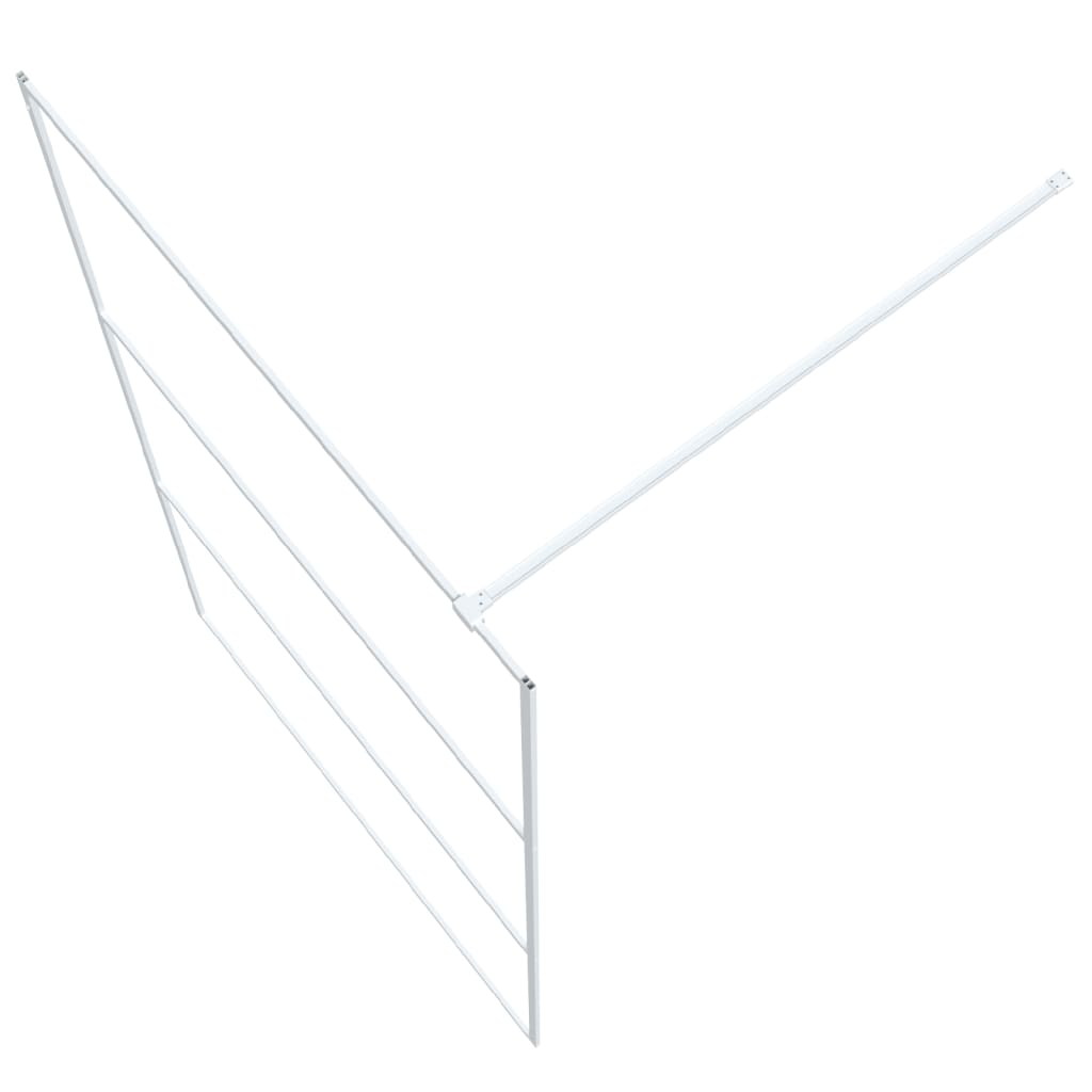 vidaXL Διαχωριστικό Ντουζιέρας Λευκό 115x195 εκ. από Διάφανο Γυαλί ESG