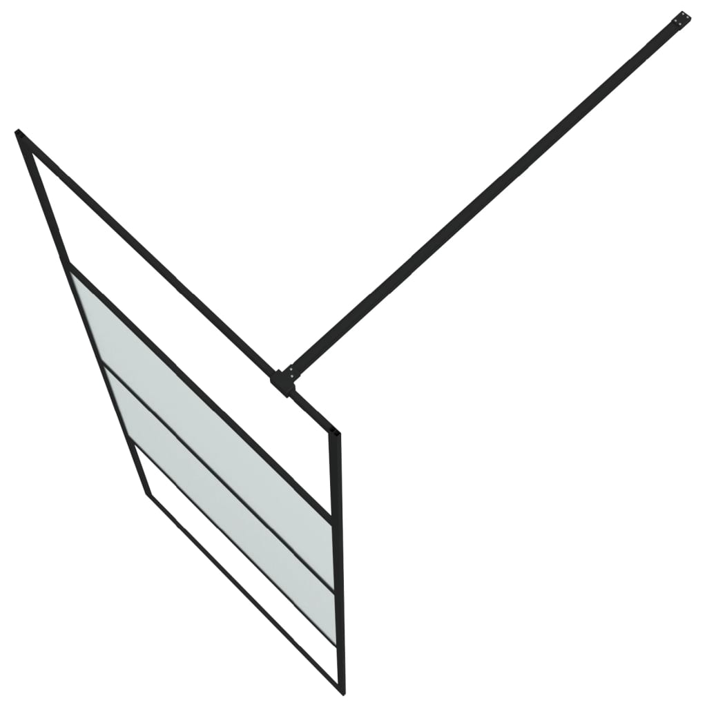 vidaXL Διαχωριστικό Ντουζιέρας με Αμμοβολή Μαύρο 80x195 εκ. Γυαλί ESG