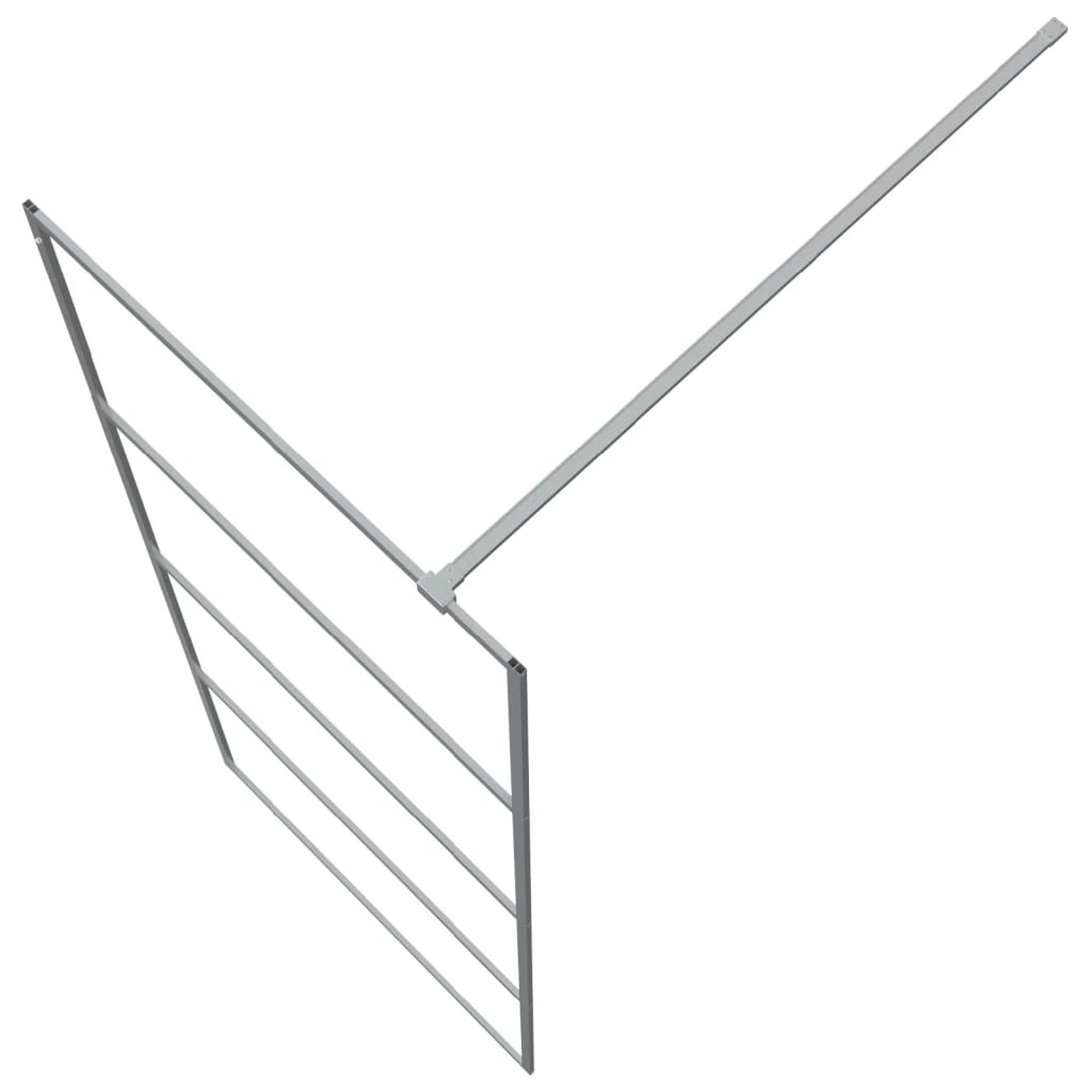 vidaXL Διαχωριστικό Ντουζιέρας Ασημί 80x195 εκ. από Διάφανο Γυαλί ESG