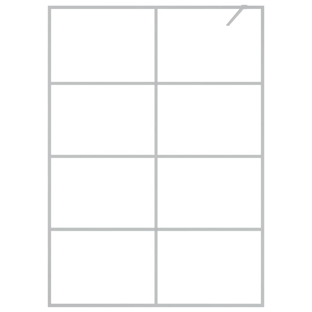 vidaXL Διαχωριστικό Ντουζιέρας Ασημί 140 x 195 εκ. Διάφανο Γυαλί ESG