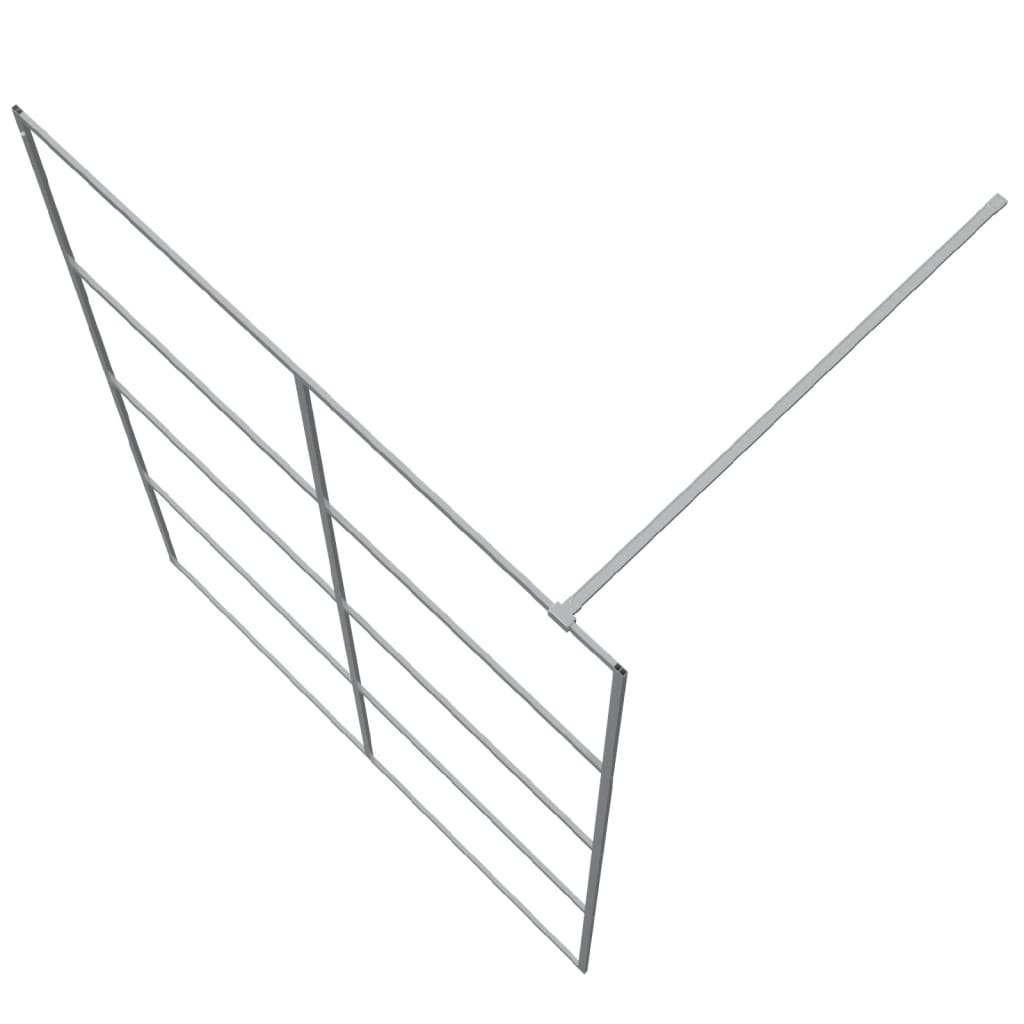 vidaXL Διαχωριστικό Ντουζιέρας Ασημί 140 x 195 εκ. Διάφανο Γυαλί ESG