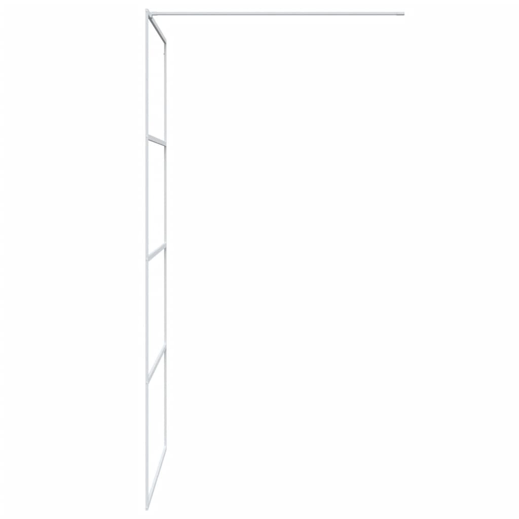 vidaXL Διαχωριστικό Ντουζιέρας Λευκό 100x195 εκ. από Διαυγές Γυαλί ESG