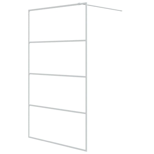 vidaXL Διαχωριστικό Ντουζιέρας Λευκό 115x195 εκ. από Διάφανο Γυαλί ESG