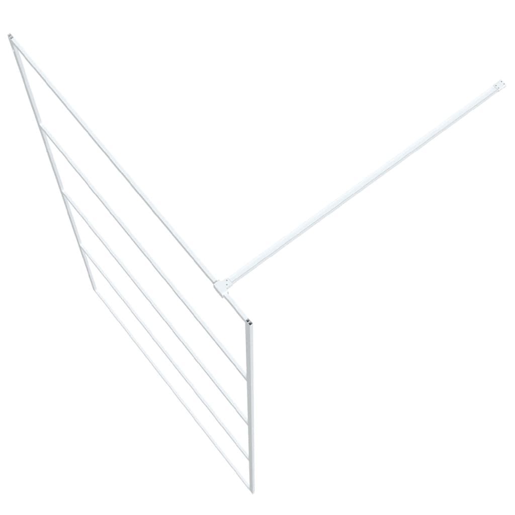 vidaXL Διαχωριστικό Ντουζιέρας Λευκό 115x195 εκ. από Διάφανο Γυαλί ESG