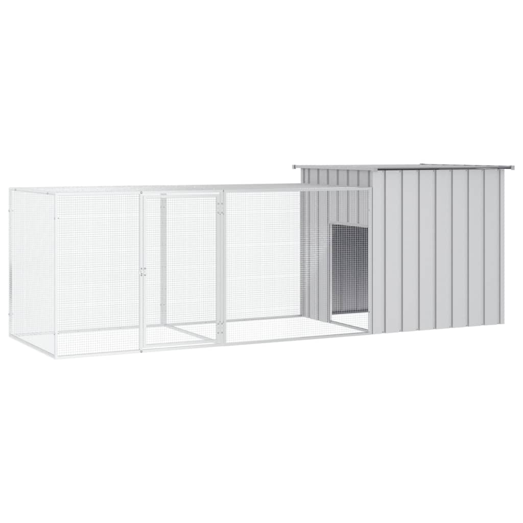 vidaXL Κοτέτσι - Κλουβί Γκρι 300x91x100 εκ. από Γαλβανισμένο Χάλυβα