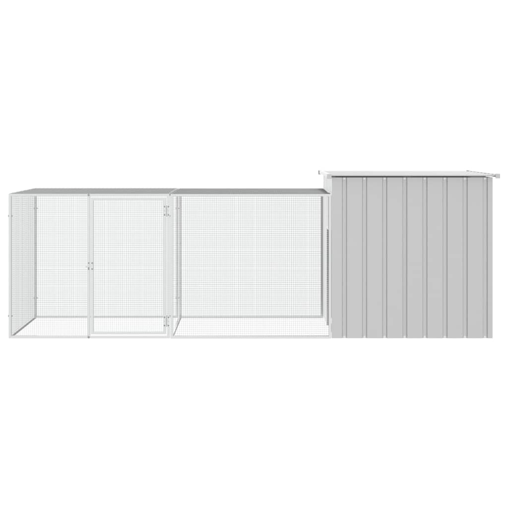 vidaXL Κοτέτσι - Κλουβί Γκρι 300x91x100 εκ. από Γαλβανισμένο Χάλυβα