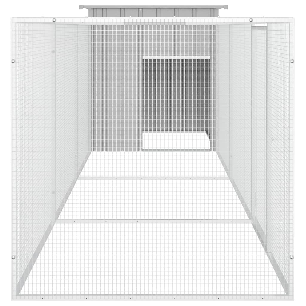 vidaXL Κοτέτσι - Κλουβί Γκρι 400x91x100 εκ. από Γαλβανισμένο Χάλυβα