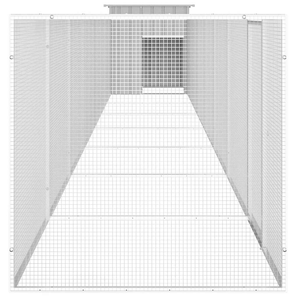 vidaXL Κοτέτσι - Κλουβί Γκρι 800x91x100 εκ. από Γαλβανισμένο Χάλυβα