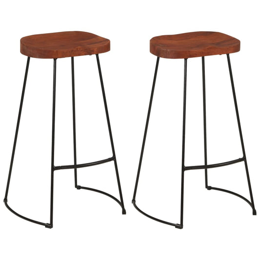 vidaXL Σκαμπό Μπαρ Gavin 2 τεμ. 50x40x78 εκ. από Μασίφ Ξύλο Μάνγκο