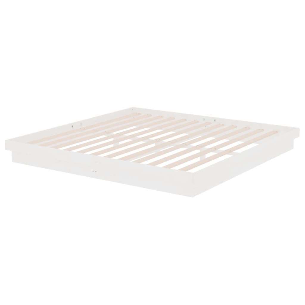vidaXL Πλαίσιο Κρεβατιού Λευκό 200 x 200 εκ. από Μασίφ Ξύλο
