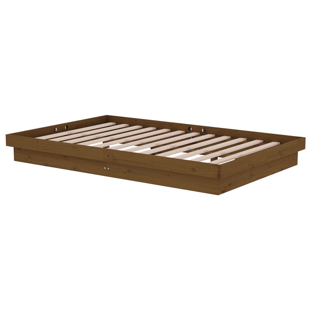 vidaXL Πλαίσιο Κρεβατιού Μελί 120x190 εκ. Μασίφ Ξύλο Small Double