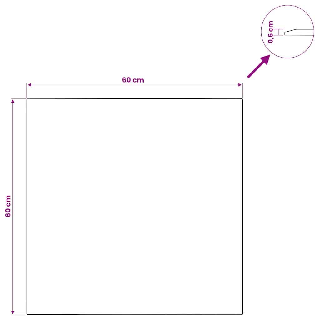 vidaXL Επιφάνεια Τραπεζιού Διαφανής 60 x 60 εκ. από Ψημένο Γυαλί