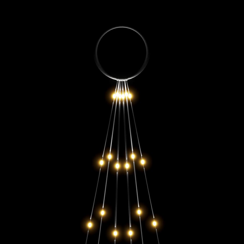 vidaXL Χριστουγεν. Δέντρο για Ιστό Σημαίας 108 LED Θερμό Λευκό 180 εκ.