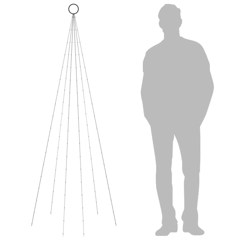 vidaXL Χριστουγεν. Δέντρο για Ιστό Σημαίας 108 LED Θερμό Λευκό 180 εκ.