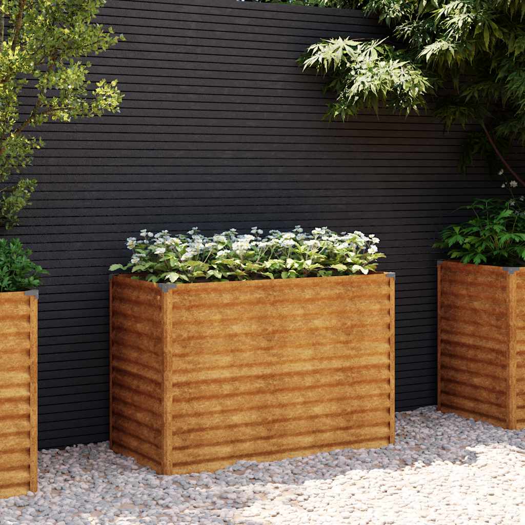 vidaXL Υπερυψωμένο Ζαρντινιέρα Κήπου 100 x 50 x 69 εκ. από Ατσάλι Corten