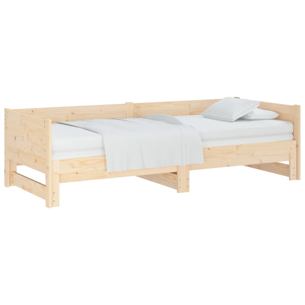 vidaXL Καναπές Κρεβάτι Συρόμενος 2x(90x190) εκ. από Μασίφ Ξύλο Πεύκου