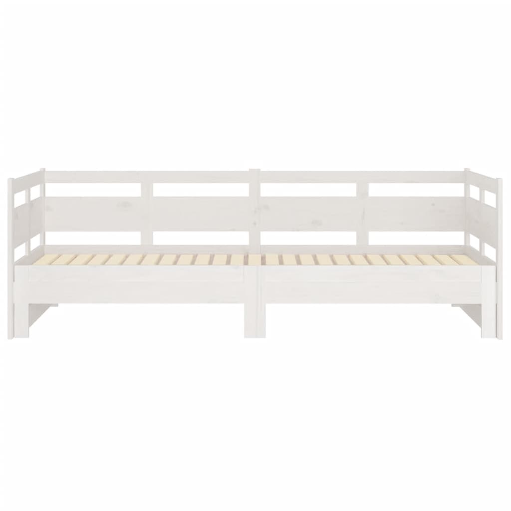 vidaXL Καναπές Κρεβάτι Συρόμενος Λευκός 2x(90x200) εκ. από Μασίφ Πεύκο