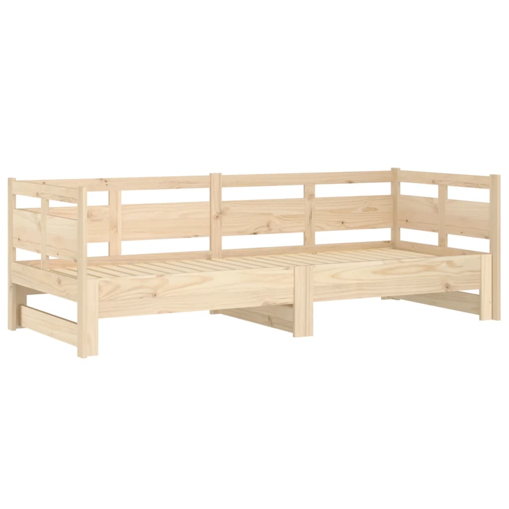 vidaXL Καναπές Κρεβάτι Συρόμενος 2x(80x200) εκ. από Μασίφ Ξύλο Πεύκου