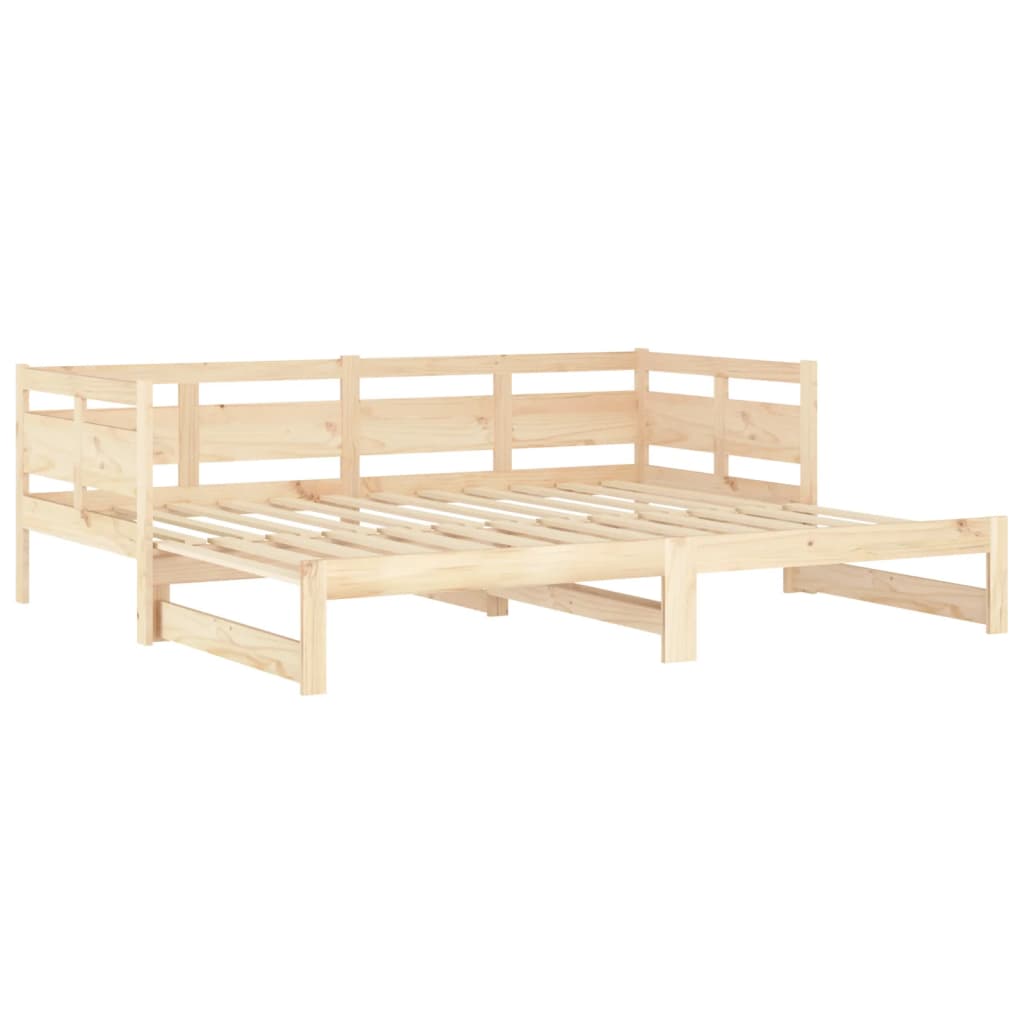 vidaXL Καναπές Κρεβάτι Συρόμενος 2x(80x200) εκ. από Μασίφ Ξύλο Πεύκου