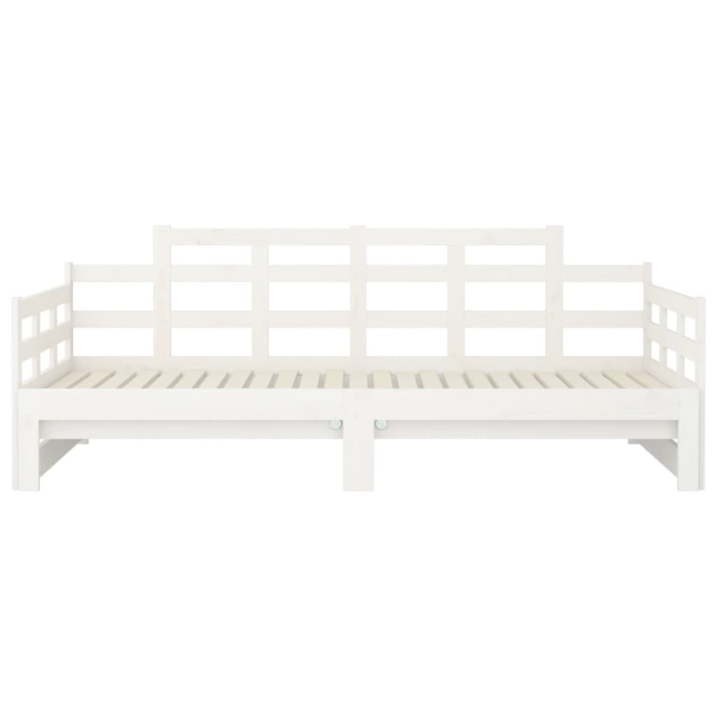 vidaXL Καναπές Κρεβάτι Συρόμενος Λευκός 2x(90x190) εκ. από Μασίφ Πεύκο