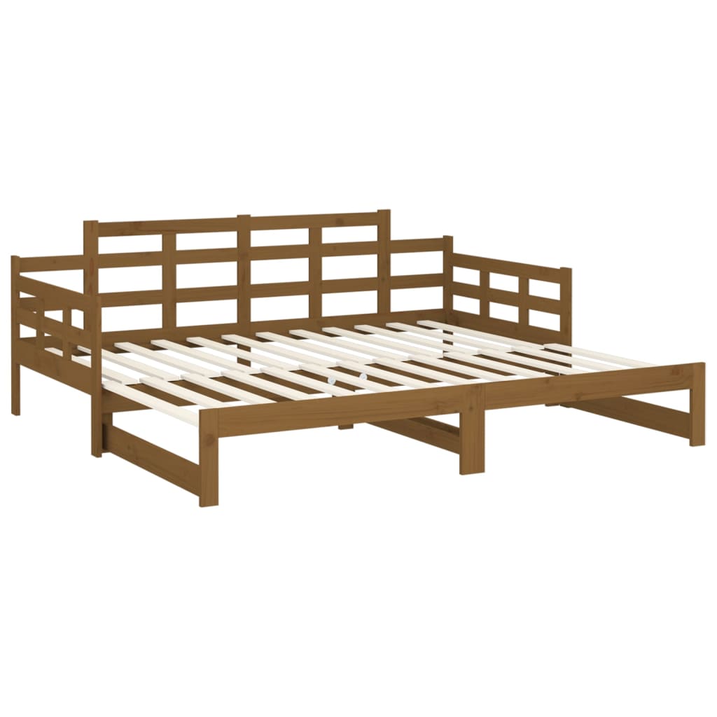 vidaXL Καναπές Κρεβάτι Συρόμενος Μελί 2x(90x190) εκ. από Μασίφ Πεύκο