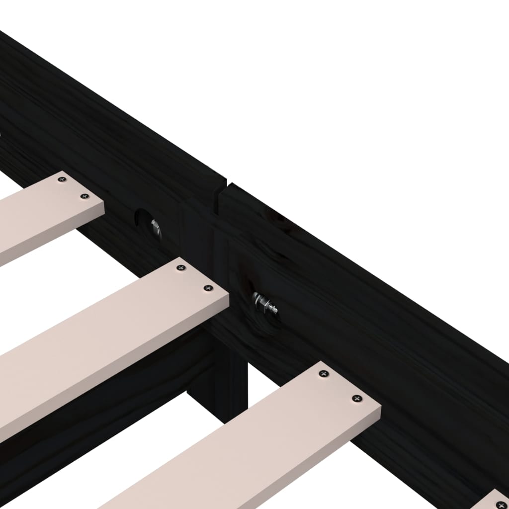 vidaXL Κρεβάτι Στοιβαζόμενο Μαύρος 80 x 200 εκ. από Μασίφ Ξύλο Πεύκου